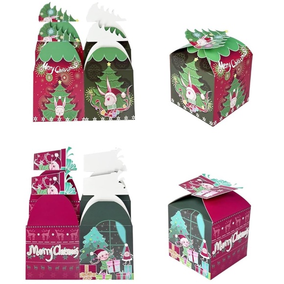 NWT Christmas Gift Boxes 28pcs 3.3x3.3x3.3 Inches Cookie Treats Toys Square - Picture 2 of 9